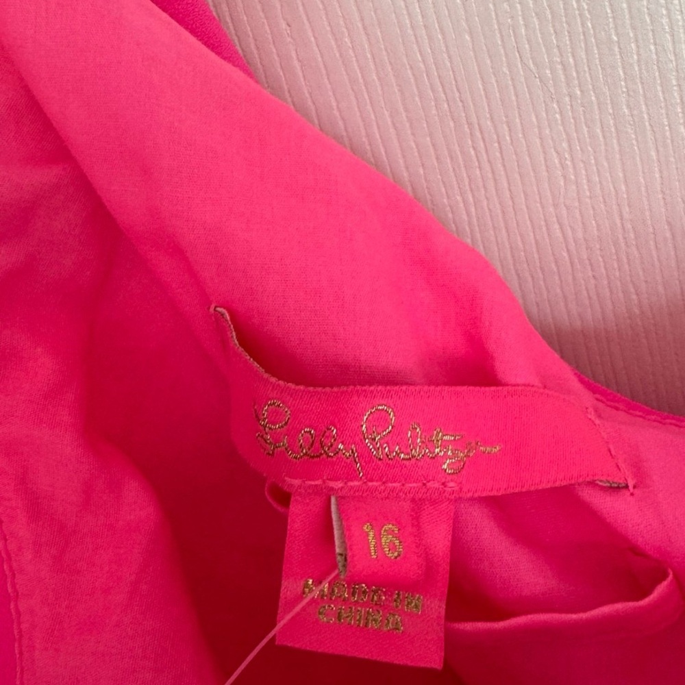 Lilly Pulitzer Hot Pink One-Shoulder Ruffle Jumpsuit - Picture 9 of 11